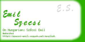 emil szecsi business card