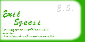 emil szecsi business card